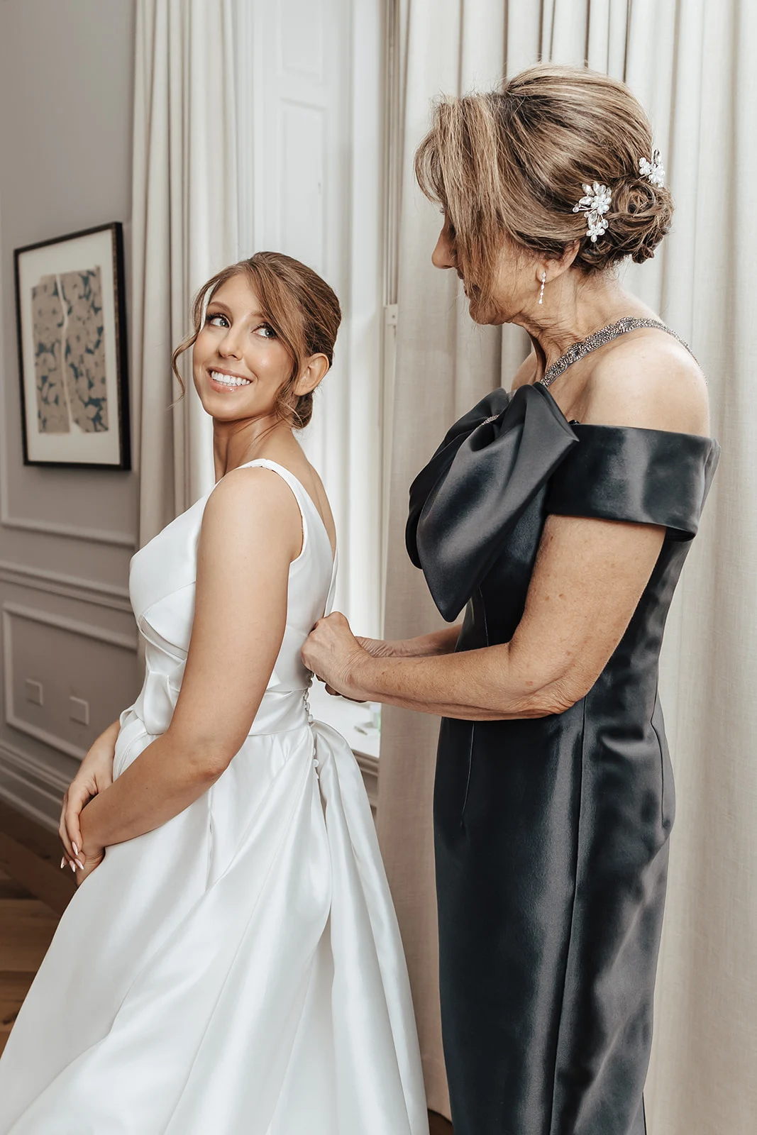 Wedding preparation with the bride